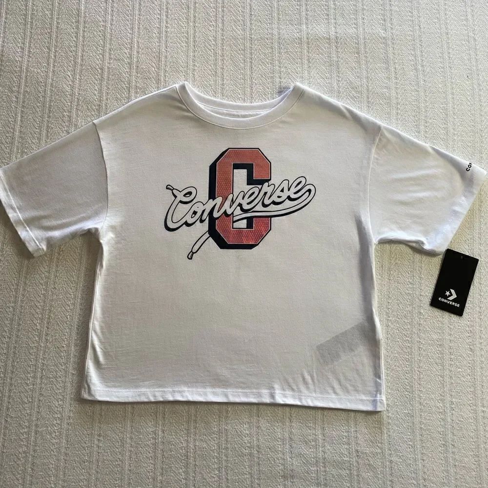 CONVERSE GIRLS Iridescent Varsity Boxy Tee